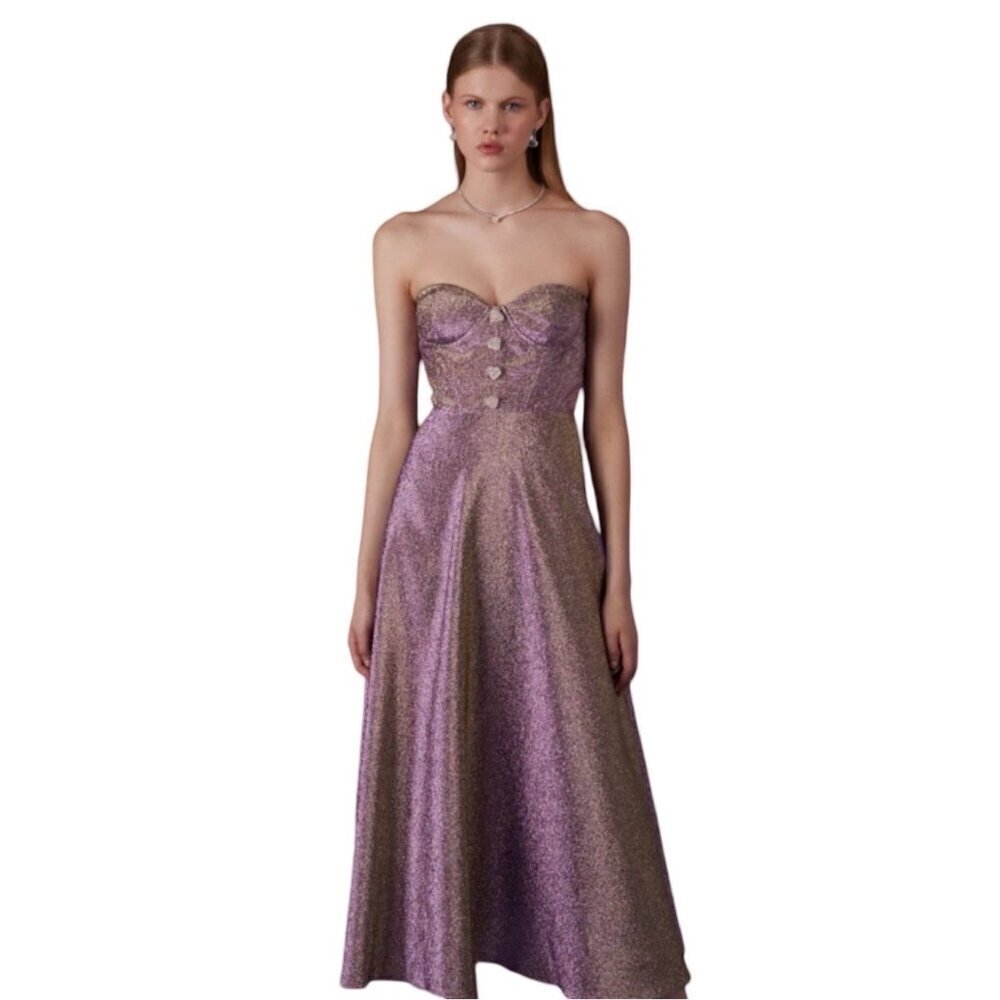 NWT Nocturne Strapless Dress‎ Sweetheart Neckline Heart-Shaped Button, Prom